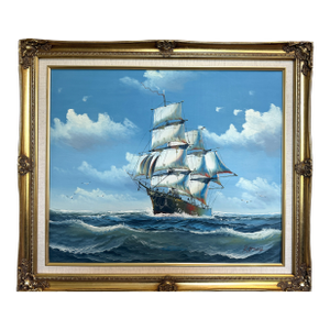 K. Dossi Oil Painting Sailing Ship Seascape Signed Maritime Art Ocean Nautical