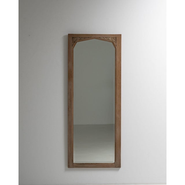 19th Century 19th Century France Art Nouveau Amber Wood Mirror For Sale - Image 5 of 7