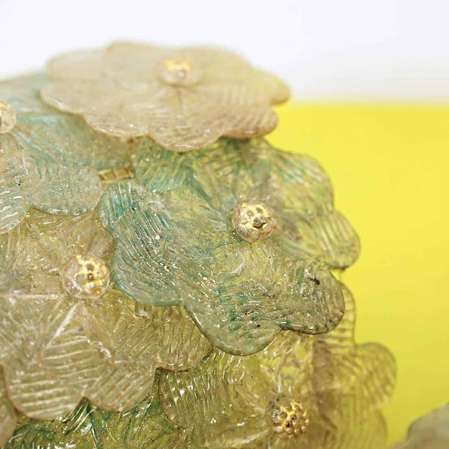 Murano Glass Flower Wall Lamps, Early 1900s, Set of 2 For Sale - Image 4 of 9