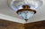 Art Deco French Copper and Frosted Glass Three-Light Ceiling Light, 1930s For Sale - Image 4 of 18