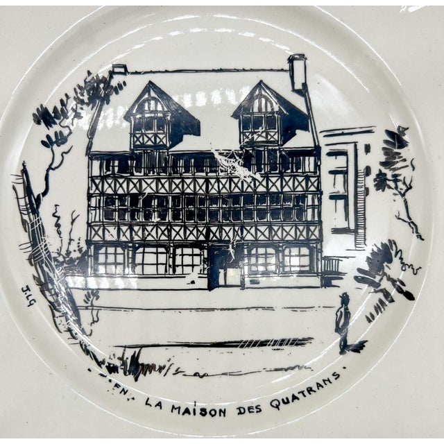 French Early 20th C. French “Le Folklore” Hand-Painted Sarreguemines Plates – Country French / Provincial For Sale - Image 3 of 9