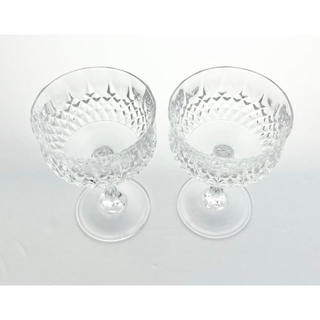 Contemporary 1990s Cristal D’Arques “Longchamp” Crystal Coupe Champagne Glasses - a Pair For Sale - Image 3 of 4