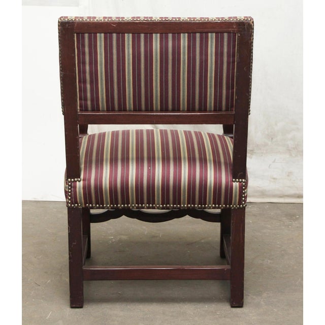Brick Red Mid 20th Century Pair of Multi-Color Striped Chairs For Sale - Image 8 of 8