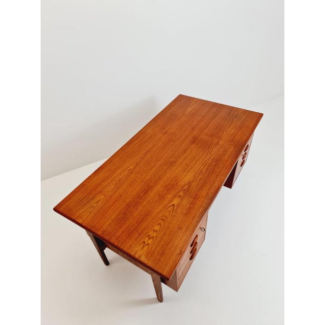 Brown Vintage Danish Teak Desk by Kai Kristiansen for FM Møbler, Denmark, 1960s For Sale - Image 8 of 18