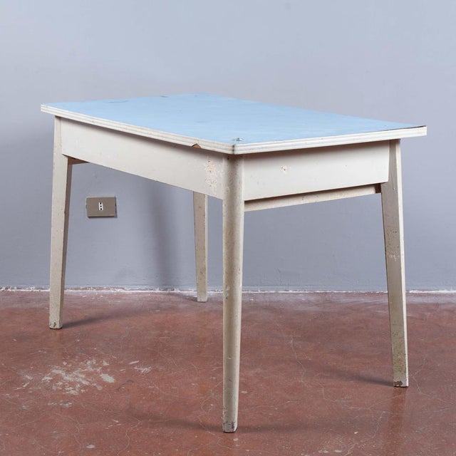 1950s Vintage Dining Table in Wood & Metal For Sale - Image 5 of 9