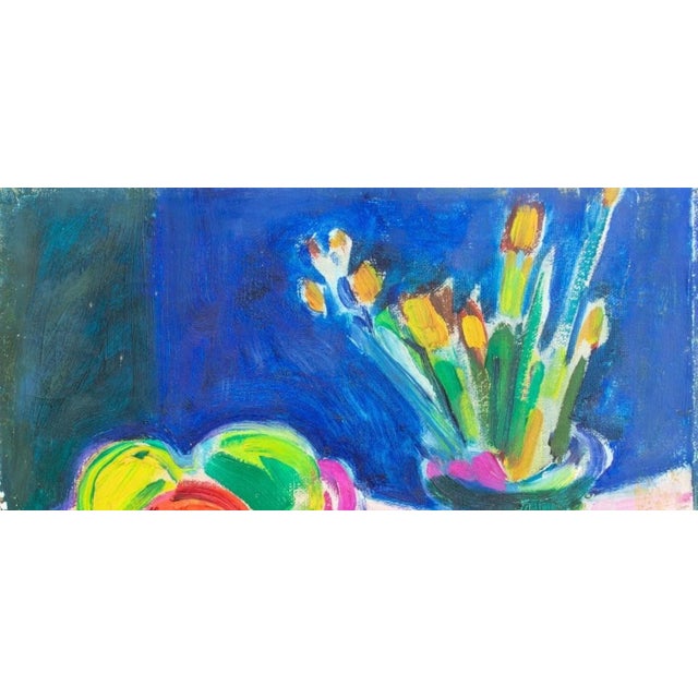 Modern Howard Trafton Still Life of Fruit & Flowers Oil For Sale - Image 3 of 8