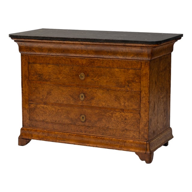 Elm Commode with Marble Top, 1870s For Sale