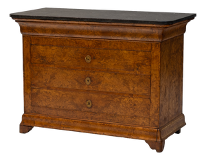 Elm Commode with Marble Top, 1870s