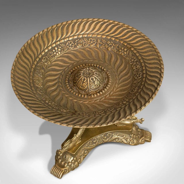 1950s Brass Oriental Fruit Bowl with Pedestal For Sale - Image 9 of 13