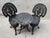 Early 20th Century 1900s Antique Victorian Cast Iron Bistro Bistro Set – Round Garden Table With Two Matching Chairs For Sale - Image 5 of 8