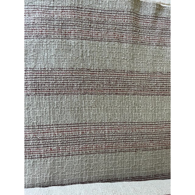 Mid-Century Modern Vintage Ralph Lauren Oatmeal Tweed Stripe Fabric- 12 Yards Available For Sale - Image 3 of 4