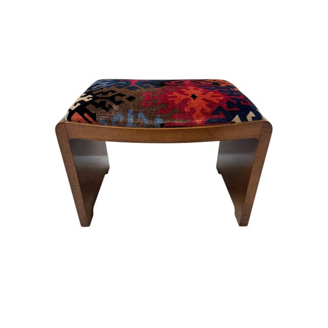 Brown Art Deco Stool by De Coene Frères Kortrijk, 1930s For Sale - Image 8 of 10