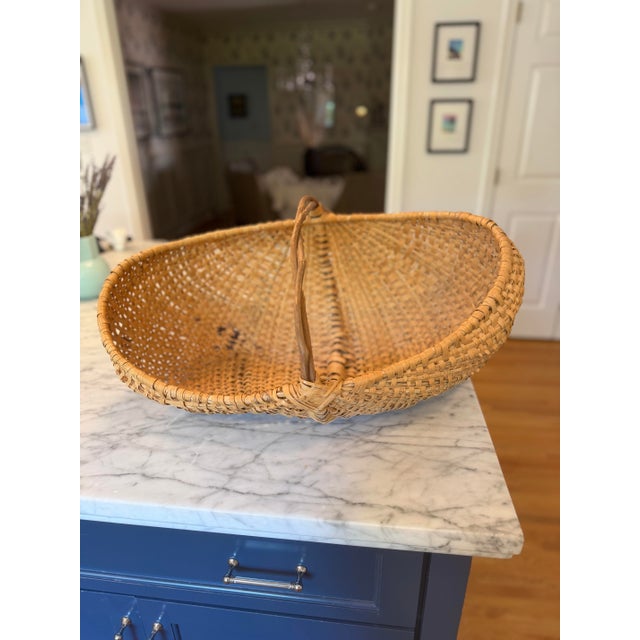 American Vintage 19th Century Woven Buttocks Basket For Sale - Image 3 of 12