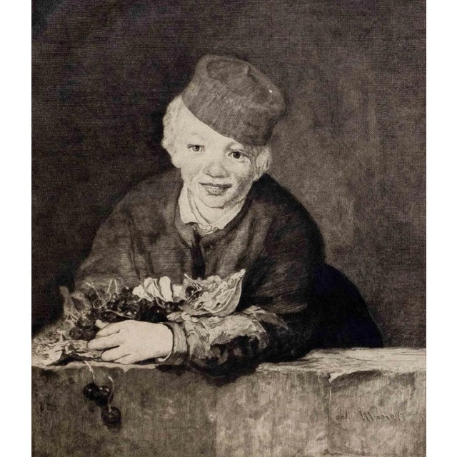H. Berengier After Manet, Boy with Cherries, Etching, Early 20th Century For Sale - Image 5 of 5