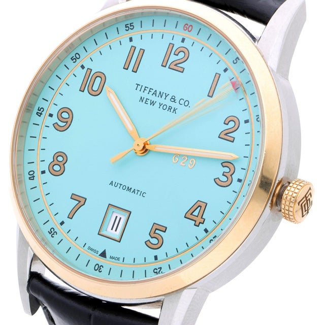 Blue Tiffany & Co. Ct60 Tiffany Blue Dial Two-Tone 40mm Full Set Watch For Sale - Image 8 of 18