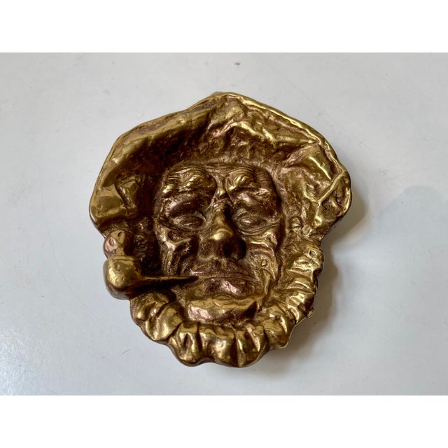 Mid-Century Modern Miner Mike Keeler the Man and the Sea Ashtray in Brass, 1967 For Sale - Image 3 of 10
