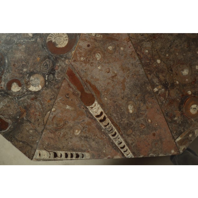 1980s Fossil Stone Pedestal Coffee Table, France, 1970s For Sale - Image 5 of 14