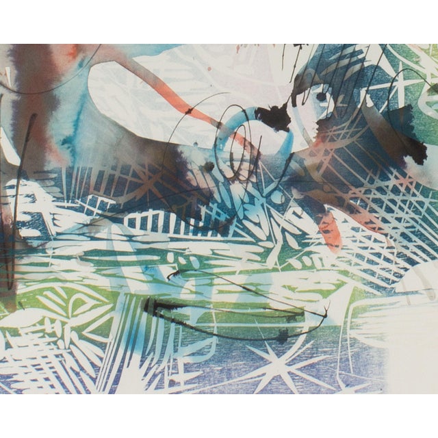 Contemporary “Frozen Lake” Abstract Monoprint by Ed Funk For Sale - Image 3 of 10