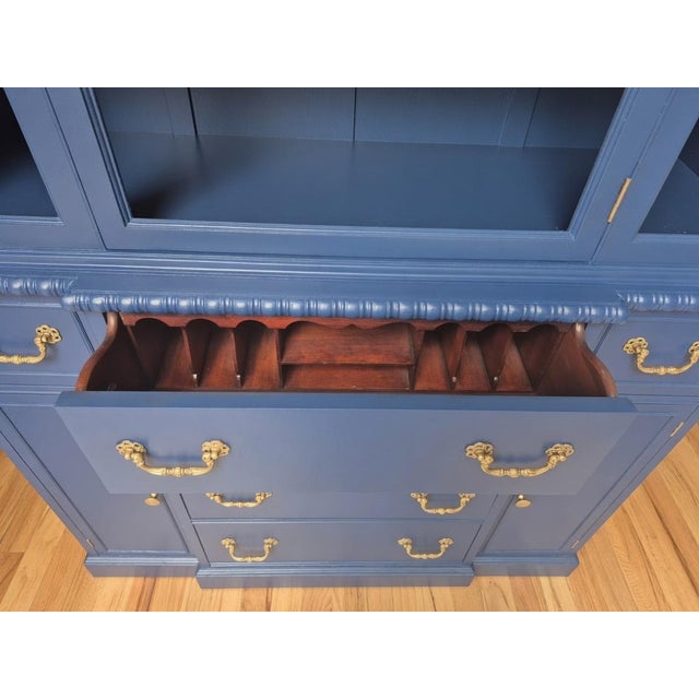 Exquisitely Restored Secretary Desk With Hutch, C. Early 20th Century For Sale - Image 4 of 13