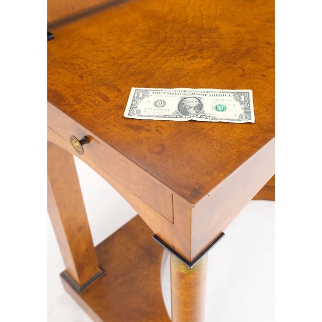 Burl Wood Biedermeier Dressing Table Mirror Matching Chair Cane Seat Mint! For Sale - Image 16 of 18