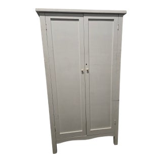 1940s White Wooden Vintage Cabinet For Sale