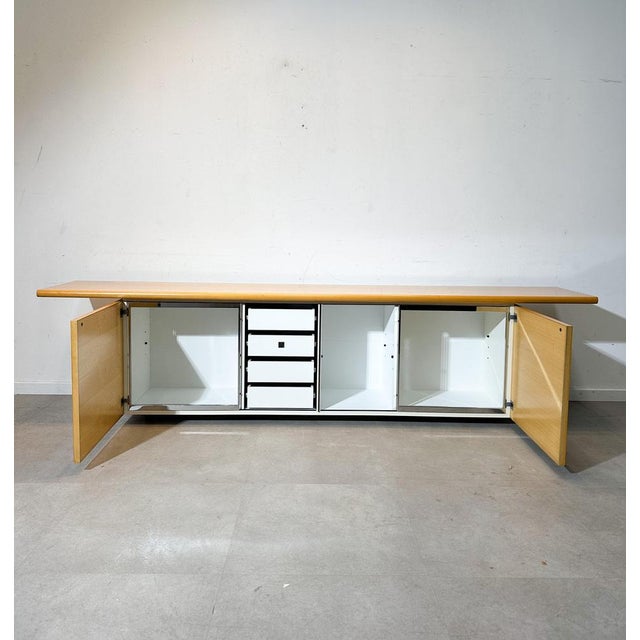 Contemporary Sheraton Sideboard in Oak by Giotto Stoppino for Acerbis For Sale - Image 3 of 6