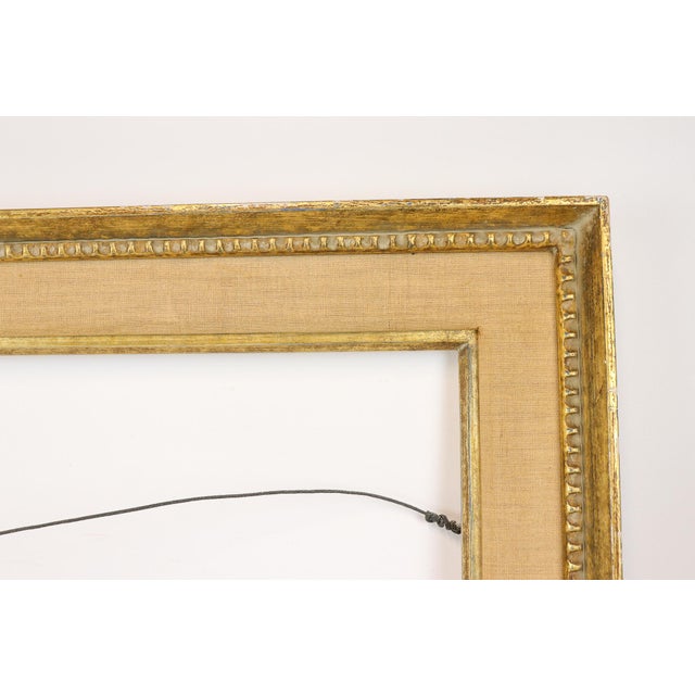 Wood Large Antique Gilt Picture Frame With Linen Liner For Sale - Image 7 of 10