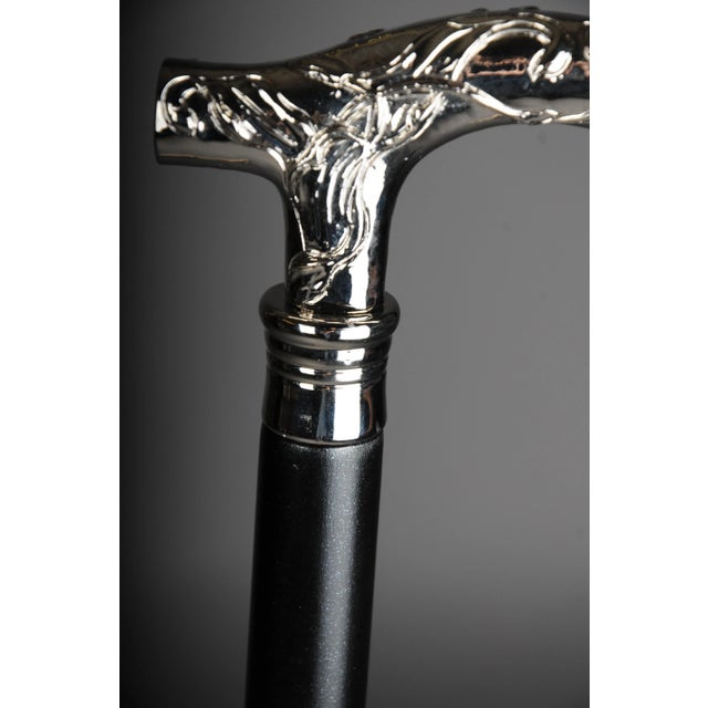 Vintage Art Nouveau Walking Stick in Bronze For Sale - Image 5 of 11