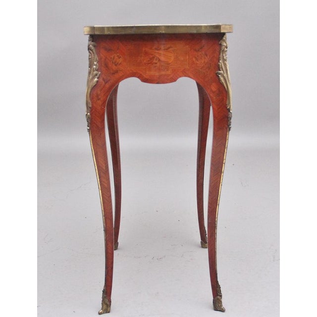 Early 20th Century French Kingwood and Marquetry Side Table, 1910 For Sale - Image 6 of 16