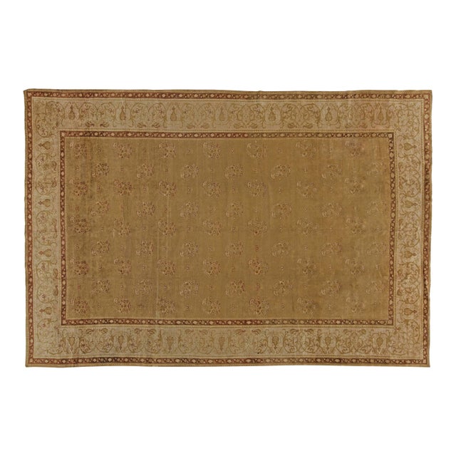 Antique Indian Amritsar Handmade Wool Rug For Sale