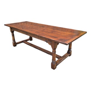 Refrectory Kitchen Farmhouse Oak Dining Table, 1920 For Sale