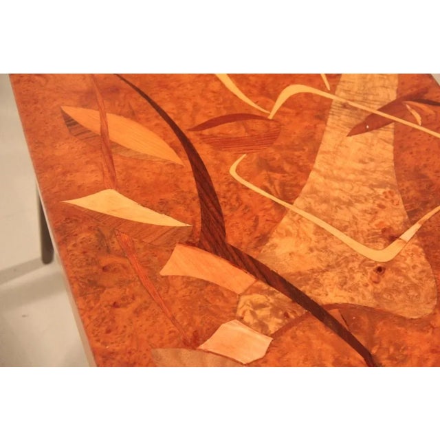 Italian Coffee Table with Wooden Inlays by Luigi Scremin, 1950 For Sale - Image 9 of 18