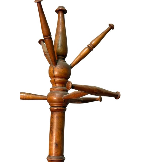 Rustic Cherrywood Standing Coat Rack For Sale - Image 3 of 4