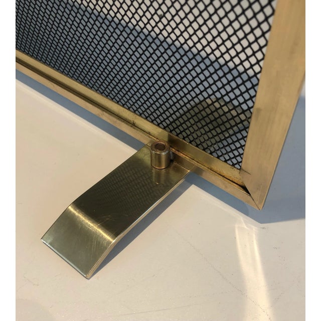 1970s Brass and Grilling Fireplace Screen For Sale - Image 12 of 13