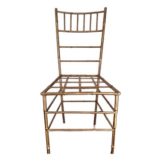 Vintage Gilt Iron Faux Bamboo Chair Made in Spain For Sale