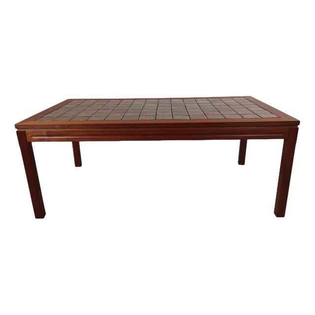 Fully Restored Danish Teak Coffee Table with Tiled Table Top, 1970s For Sale