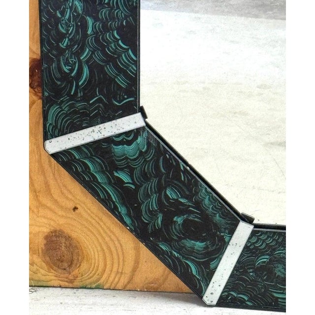 Modern Églomise Malachite Octagonal Mirror For Sale - Image 4 of 18
