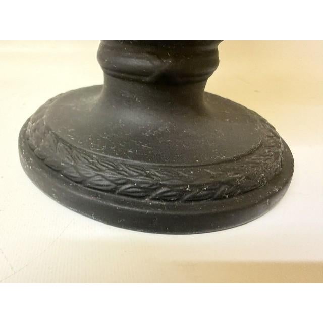 Contemporary Vintage 1960s Wedgwood Black Basalt Fluted Trumpet Footed Vase For Sale - Image 3 of 16