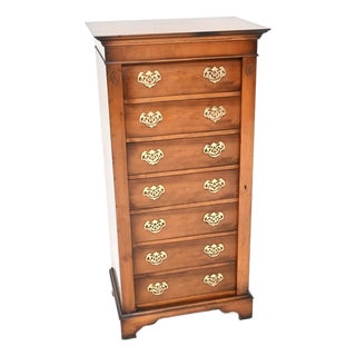 Yew Wood Wellington Chest of Drawers, 1950 For Sale