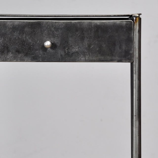 Metal Vintage Iron Nightstand, 1920 For Sale - Image 7 of 11