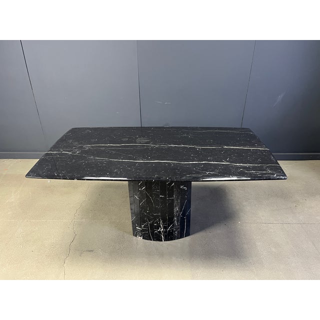 Vintage Dining Table in Black Marble, 1970s For Sale - Image 4 of 12