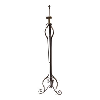 1920's French Style Iron Tripod Floor Lamp For Sale