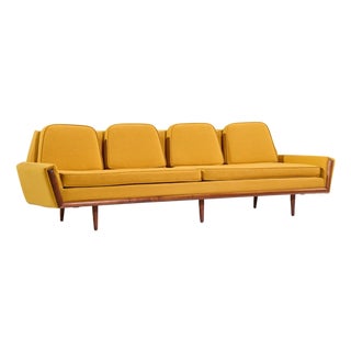 Adrian Pearsall for Craft Associates Mid Century Walnut Gondola Sofa For Sale