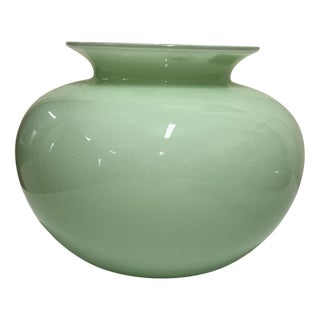 Opaque Green Glass Vase from Auras Venezia, Italy, 1970s-1980s For Sale