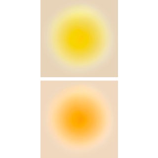 Contemporary Art Prints 2pc Set Diptych "Sun Series" Yellow & Orange by Angela Cameron For Sale