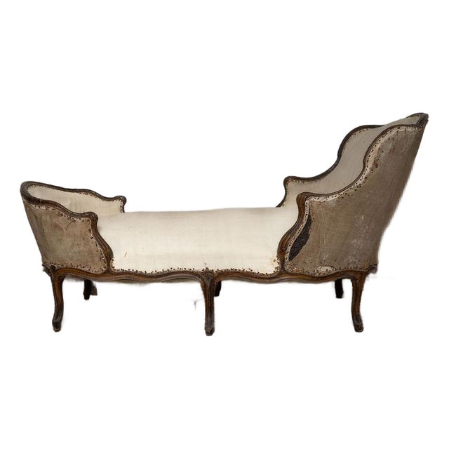 Antique French Louis XV Duchesse en Bateau Chaise Longue For Sale