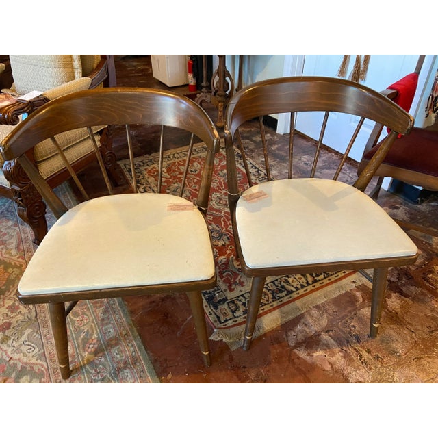 1920s Vintage Brown Wood Chairs - Set of 2 For Sale - Image 13 of 13