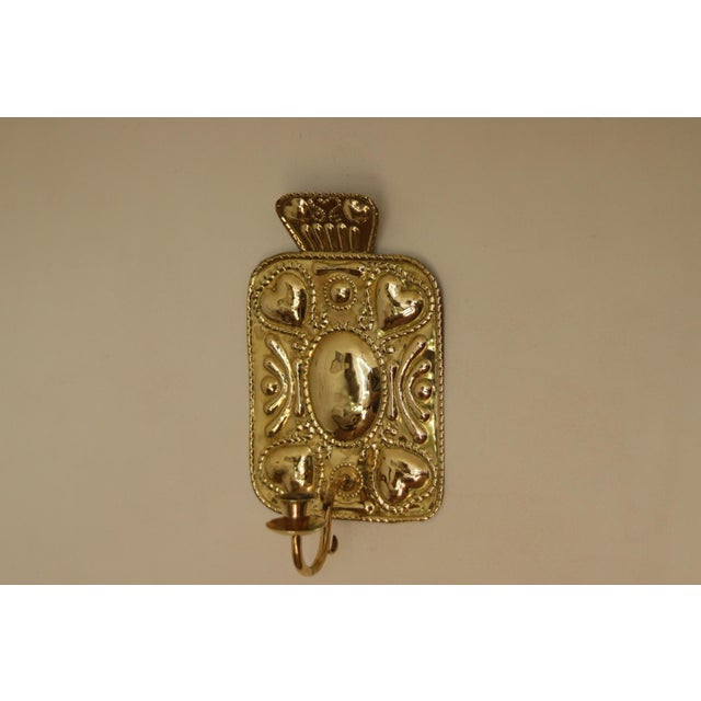 Swedish Baroque Style Brass Sconces, Set of 2 For Sale - Image 14 of 15