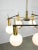 Mid-Century Modern Brass and Opaline Chandelier, Italy For Sale - Image 9 of 18