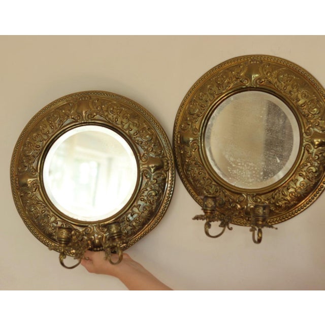 Mid-Century Swedish Brass Double Arm Sconces with Mirrors, Set of 2 For Sale - Image 13 of 13